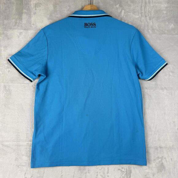 Boss Hugo Striped Trim Polo Men Size Small Short Sleeve Moisture Control Casual - Picture 3 of 9